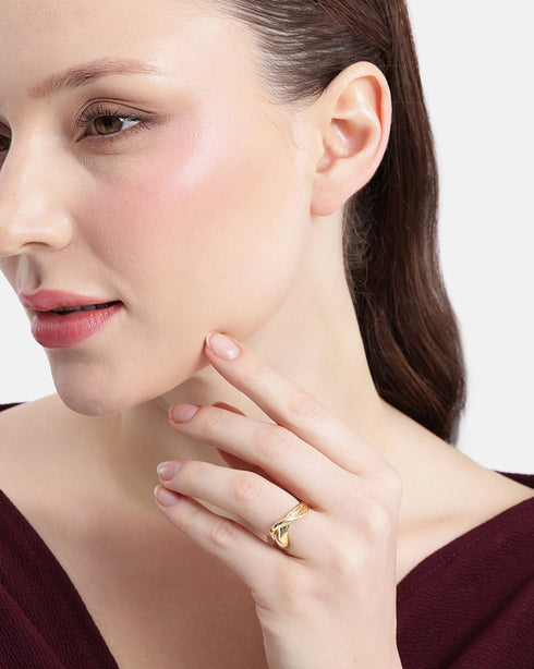 18kt Gold Plated Sculptural Adjustable Ring