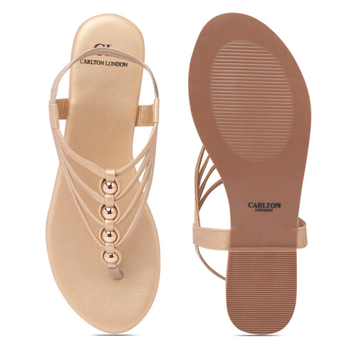 Women's Multy Strap Embellished Thong Sandal