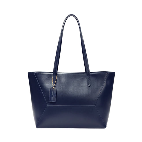 Carlton London Isabella Blue Textured Tote Bag CLHB 06