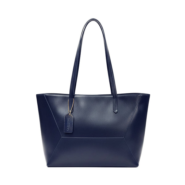 Carlton London Isabella Blue Textured Tote Bag CLHB 06