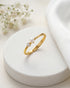 Gold Plated Solitaire with Pearl Adjustable Ring