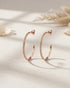 18kt Rose Gold Plated CZ Oval Bold Half Hoop Earring