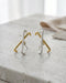 18kt Gold & Rhodium Plated Crossover Stud Earring
