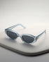 Women Grey Toned UV Protected Black Lens Oval Sunglasses