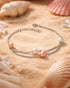 Rhodium Plated Pearl Wraparound Adjustable Bracelet