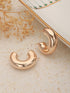 Anti-Tarnish 18 k Gold Plated Bold Statement C Half Hoop earrings