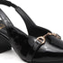 Women's Embellished Backstrap Height Enhancer Hook and Loop Sandal