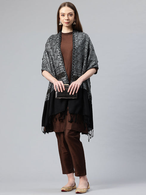 Women's Aari Embroidered Wool Stole