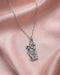 Rhodium Plated Radha and Krishna Oxidised Pendant and Chain for Unisex
