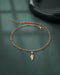 18kt Rose Gold Plated CZ Angel Wing Charm Layered Anklet