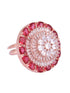 Rose Gold plated Ruby AD studded handcrafted adjustable Finger Ring