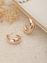 Anti-Tarnish 18k Gold Plated Dome Shaped Half Hoop