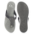 Women's Black Embellished Comfortable Wedge Sandal