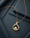 18kt Gold Plated CZ and Pearl Swirl Teardrop Pendant and Chain Necklace