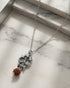 Oxidized Lord Shiva Trishul Damru and Natural Rudraksha Pendant with Chain for Unisex