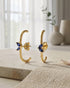 18kt Gold Plated Sapphire Studded Buttefly Ear Lobe Earring