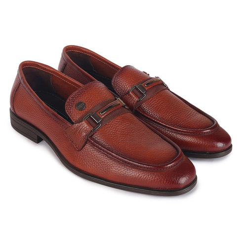 Men's Pebble Leather Dress Loafer with Contrast Band