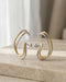 18kt Gold & Rhodium Plated Contemporary Ear Lobe Cuff Earring