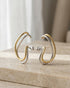 18kt Gold & Rhodium Plated Contemporary Ear Lobe Cuff Earring
