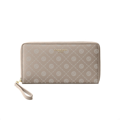 Carlton London Nude Printed Zip Around Wallet With Detachable Wrist Strap CLHB 26
