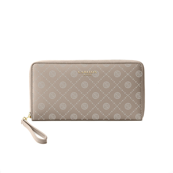 Carlton London Nude Printed Zip Around Wallet With Detachable Wrist Strap CLHB 26