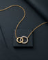 18kt Gold Plated CZ Interlocking Circle Necklace