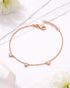 925 Sterling Silver 18kt Rose Gold Plated CZ Heart Charm Bracelet