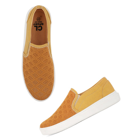 Women's Woven Design Slip-On Sneakers