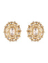 Gold Plated Uncut Polki Mossanite Studded Floral Designer Studds Earrings