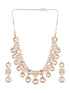 Gold Plated Polki Kundan Studded Bridal Floral Necklace Jewellery Set