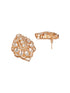 Gold Plated Polki Kundan Studded Designer Floral Bridal Large Studds Earrings