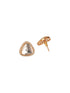 Gold Plated Uncut Mossanite Polki Statement Big Triangle Studds Earrings