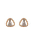 Gold Plated Uncut Mossanite Polki Statement Big Triangle Studds Earrings