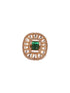 Gold Plated Green Emerald Kundan Studded Geometric Adjustable Cocktail Finger Ring