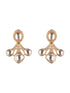 Gold Plated Uncut Polki Mossanite Minimal Floral Studds Earrings