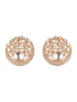 Gold Plated Uncut Polki Mossanite Kundan Studded Bridal Designer Circular Studds Earrings