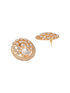 Gold Plated Uncut Polki Mossanite Kundan Studded Bridal Designer Circular Studds Earrings