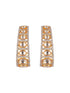 Gold Plated Uncut Kundan Polki Mossanite Minimal Half Hoop C - Bali Studds Earrings