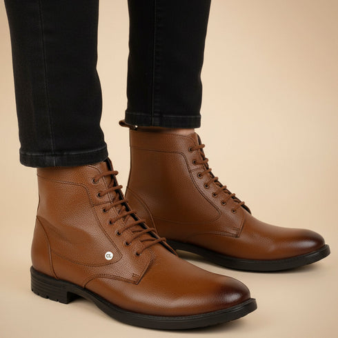 Men's Textured Lace-Up Ankle Boots