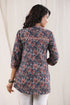 Women Blue Floral Printed Pure Cotton Kurti