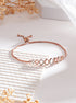 Rose Gold Toned Zircon Embellished Adjustable Pull Chain Slider Bracelet