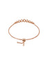 Rose Gold Toned Zircon Embellished Adjustable Pull Chain Slider Bracelet