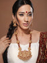 Gold Plated Stone Studded Laxmi ji Long jewellery set