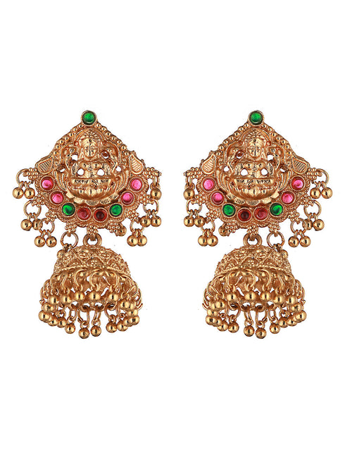 Gold Plated Stone Studded Laxmi ji Long jewellery set