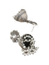 Silver Oxidised Kundan Studded & Pearl Beaded Fusion Statement Jewellery Set
