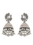 Silver Toned Oxidised Pearl Beaded Fusion Choker Jewellery Set