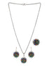 Silver oxidised Multicolored Combo Locket Ring Jewellery set