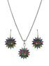 Silver oxidised Multicolored Combo Locket Ring Jewellery set