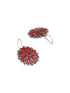Silver oxidised Red Stone Studded Combo Locket Jewellery Set