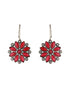 Silver oxidised Red Stone Studded Combo Locket Jewellery Set